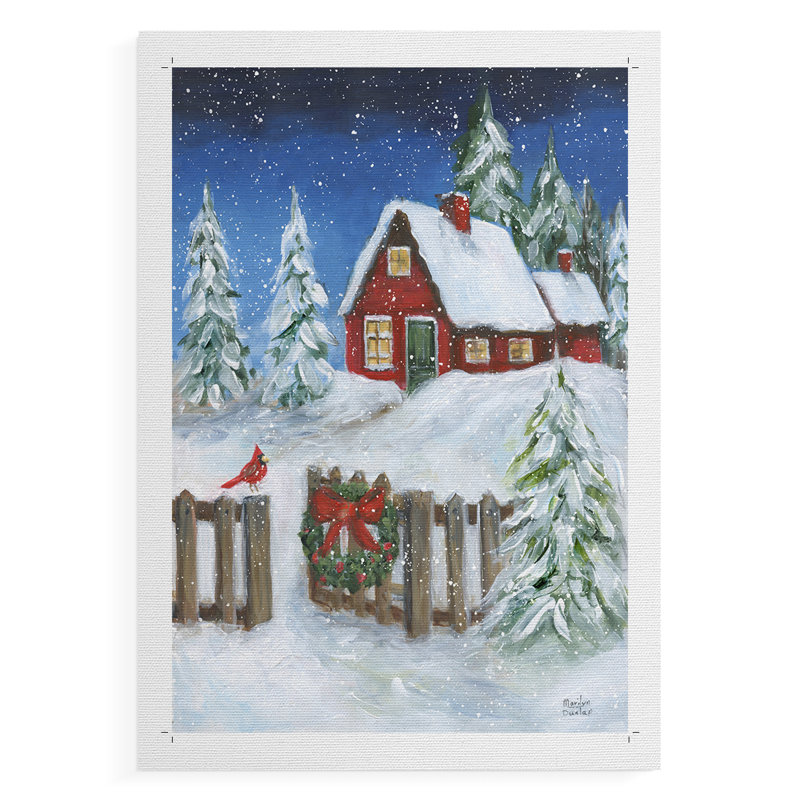 Cozy Christmas - Toile imprimée seulement - NON-CADRE, H 18 po x l 12 po