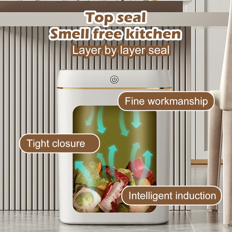 Poubelle de cuisine avec couvercle 13 L