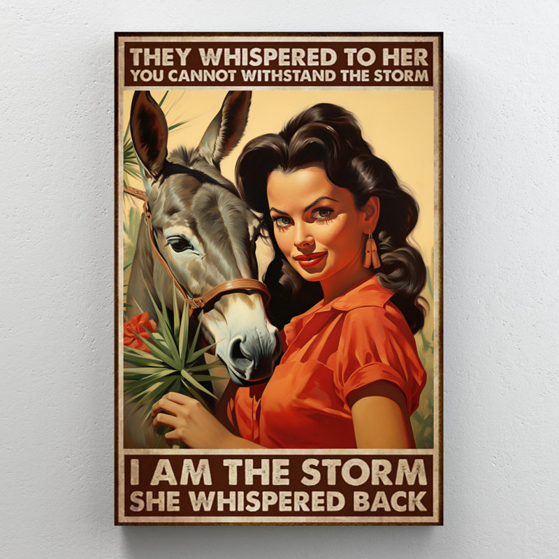 «Donkey Woman I Am The Storm On», impression sur toile, H 36 po x l 24 po x P 1,25 po
