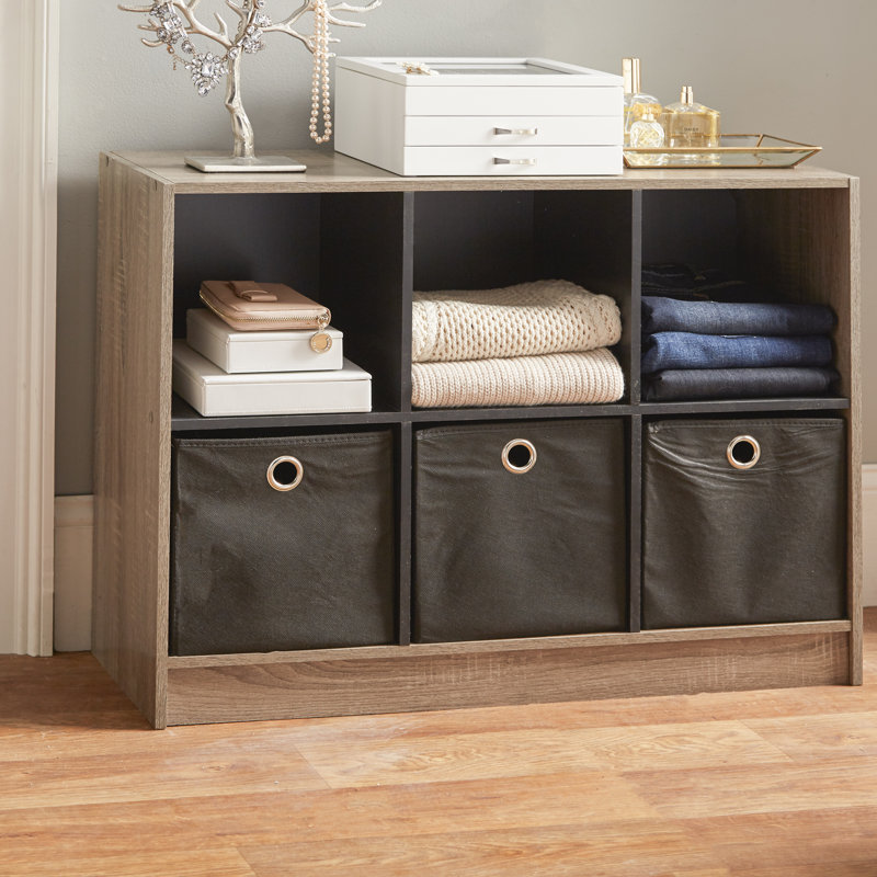 Anjay 59.9cm H x 80.3cm W Cube Bookcase, French Oak