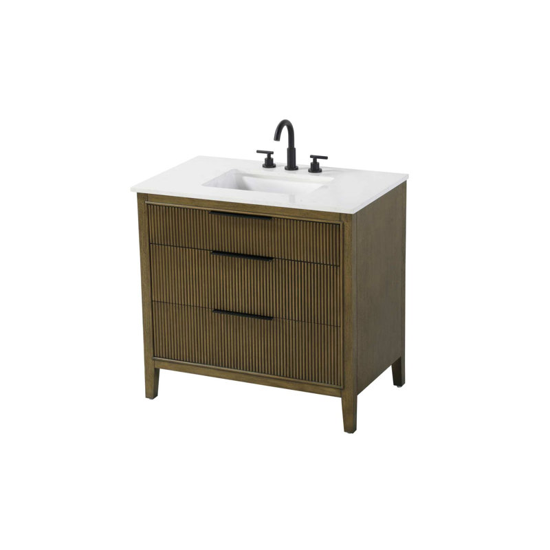 Meuble-lavabo simple 36 po en chêne noisette, Noisette chêne, 36"