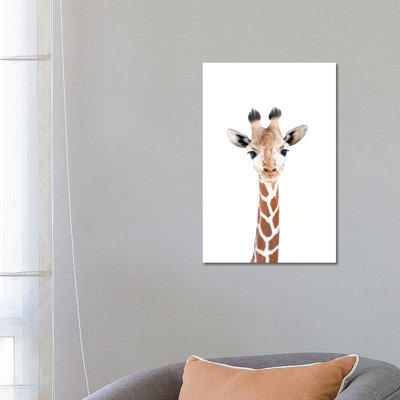 Baby Giraffe 1 Piece Wrapped Canvas Wall Art