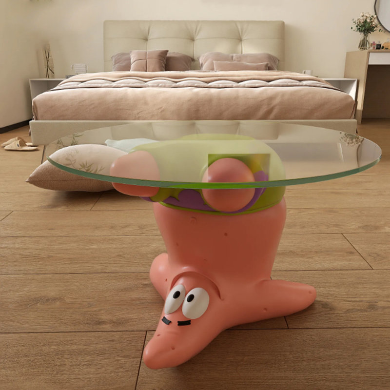 Ornement de table basse en résine de style crème