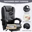 Fauteuil de massage avec chaleur et 6 points de vibration, fauteuil de direction avec repose-pieds et accoudoirs rembourrés, dossier inclinable et roulettes