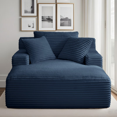 Lozena 50-Inch Corduroy Cloud Chaise Lounge Chair Indoor Compression Sofa, No Assembly Required