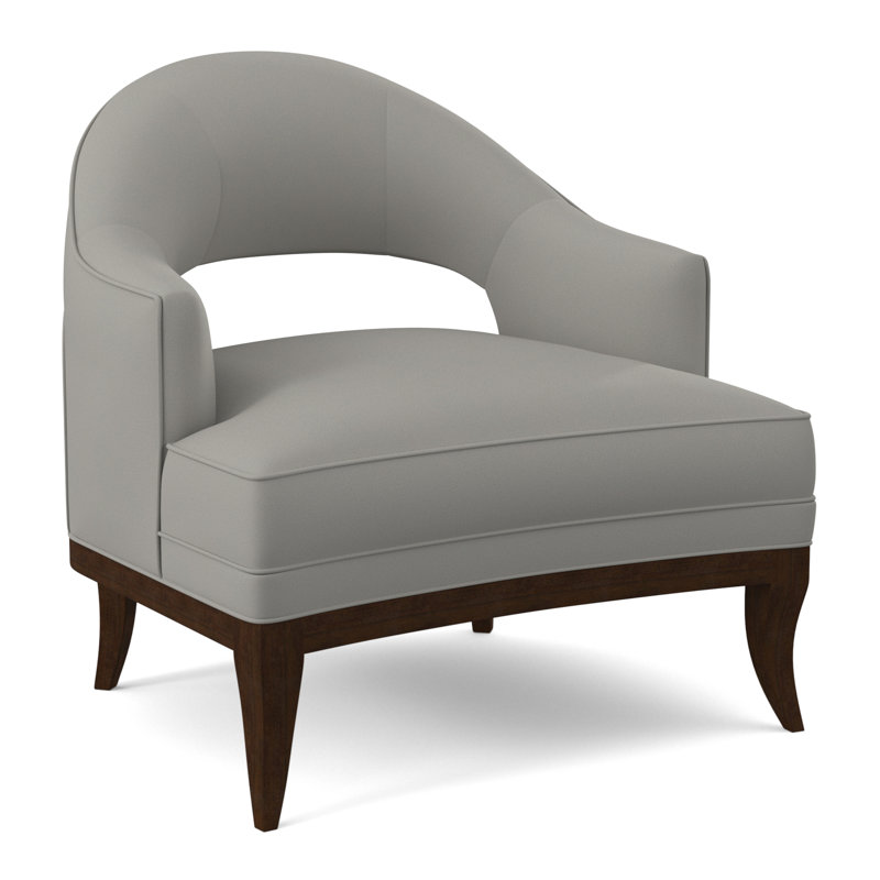 Fauteuil Mariposa, Noyer américain, 100% polyester ivoire Fizz