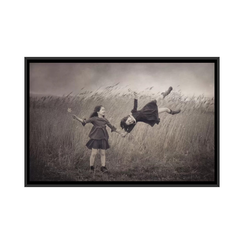 « wind fée contes », impression sur toile, H 18 po x l 26 po x P 1,5 po, Toile avec cadre noir, Pas de tapis