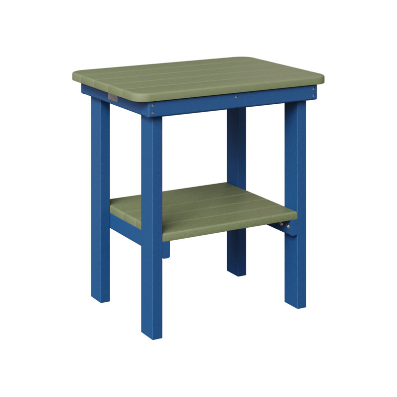 Outdoor Rectangle Side Table, Pacific Blue, Sage