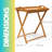 Bamboo Folding Side Table With Detachable Serving Tray Living Room