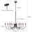 12-light Dimmable Classic Candlestick Black Chandelier