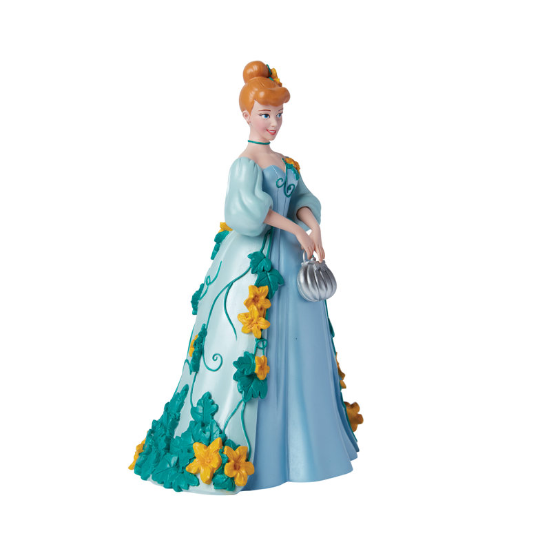 Figurine botanique princesse Cendrillon tenant une citrouille d'argent 8,46 pouces Disney