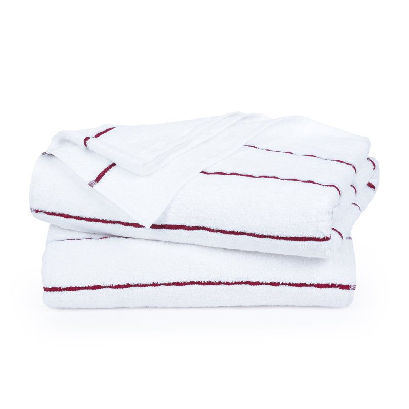 100% Cotton Lightweight, Quick Drying Cabana Beach Towels, Red, Beach Towel - 2 Pack