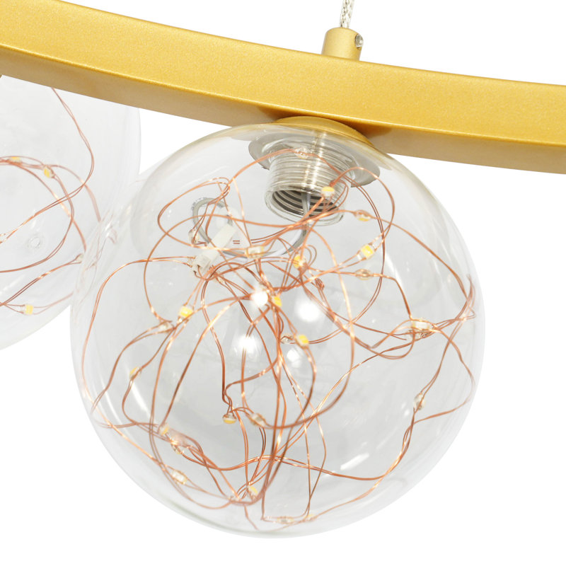 43.3" Sphere & Stem 8-Light Chandelier, 47.2" H x 23.6" W x 11.41" D, 6