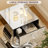 Mirrored End Table With Led Light, Mirrored Accent Nightstand With Drawer, Silver Crushed Diamond Side Table With O-shaped Base For Living Room, Bedroom And Office (remote Control Included)-1822022192-1822022194-1822022204
