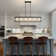 6 - Lights Modern Square / Rectangular Chandelier Black Linear Chandelier Dimmable Chandeliers For Dining Room Kitchen Island