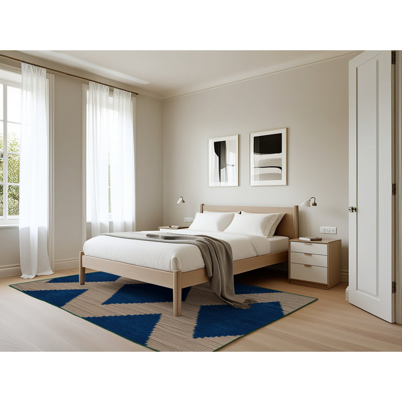 Tapis botanique brun lavable à la machine, Rectangle 5 pi x 7 pi