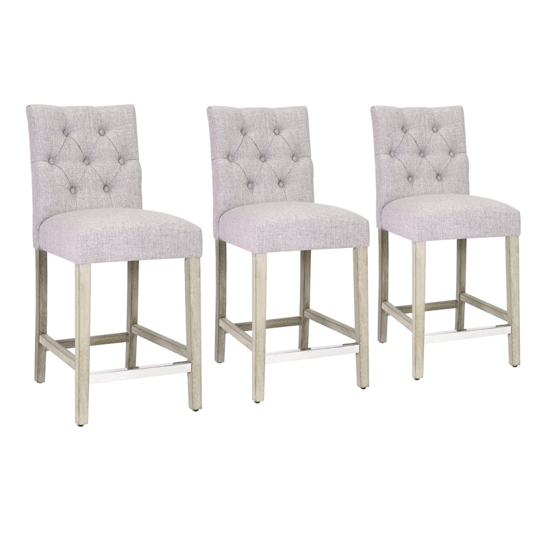 Wren Counter & Bar Stool (Set of 3), Light Gray, Counter Stool (24” Seat Height)
