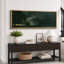 «Minimal Landscape Abstract Dark Green and Gold Flecks Modern Luxury», reproduction d'art sur toile-111568113-98042329