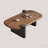 Modern Nut-Brown Solid Wood Oval Coffee Table