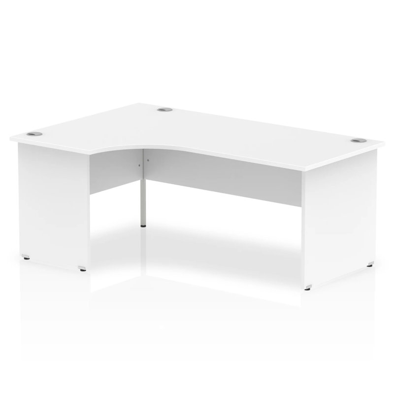 Impulse L-Shaped Computer Desk, 73cm H x 180cm W x 120cm D, Left Hand Facing, White