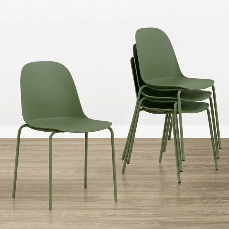 Stackable Dining Chairs, Green