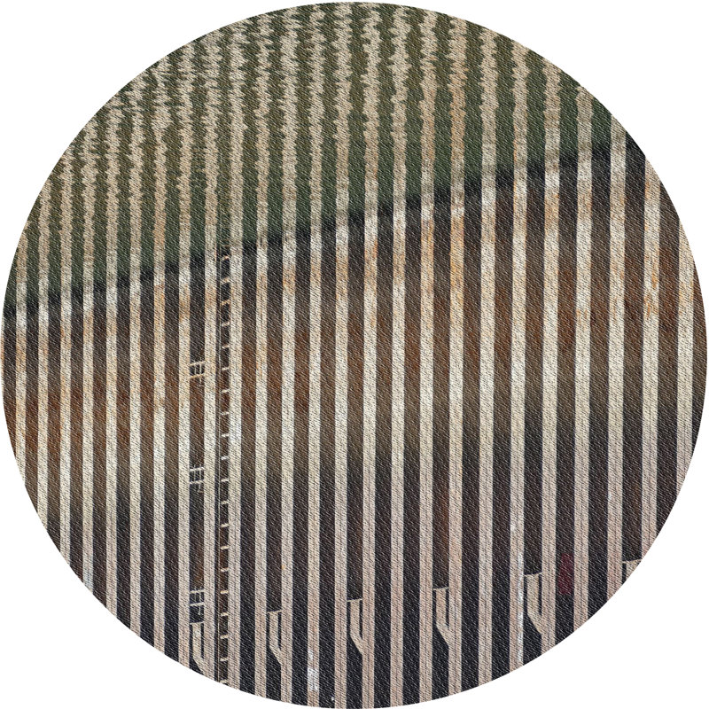 Striped Indoor Rug, Round 8'