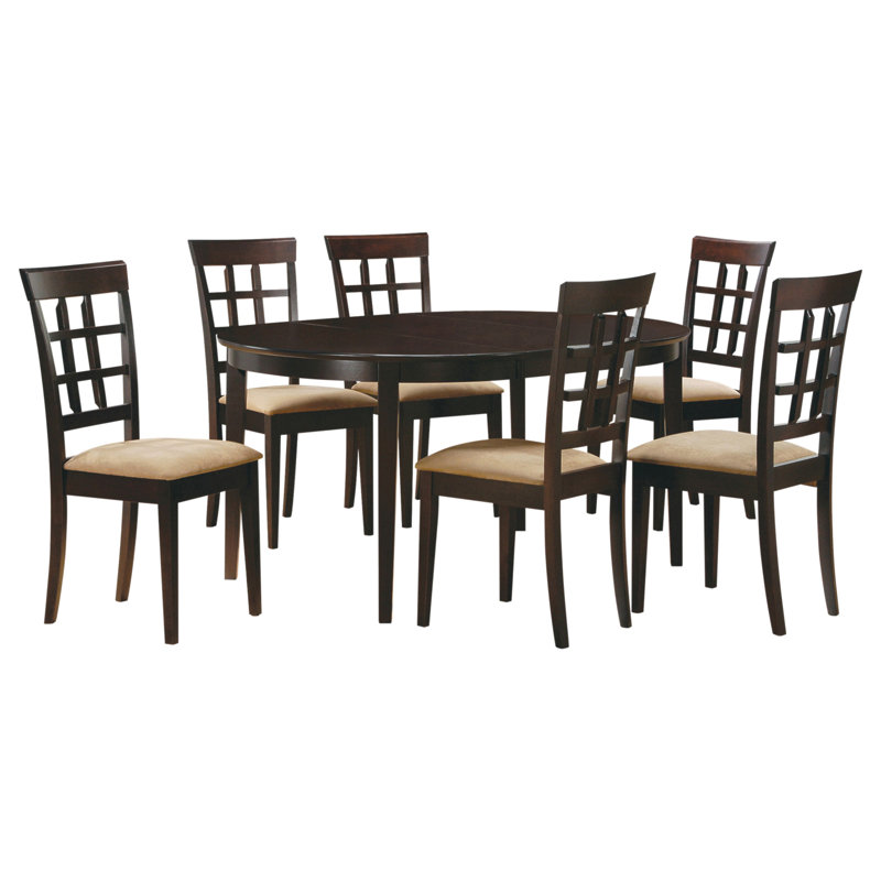 Ensemble de salle à manger 7 pièces Missell Cappuccino and Beige, 7 pièces : table, 6 chaises