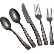 Matte Black Silverware Set Stainless Steel Satin Finish Flatware Cutlery Set  Service for 4, Dishwasher Safe (Matte Black, 20 P) - Bed Bath & Beyond -  33136063