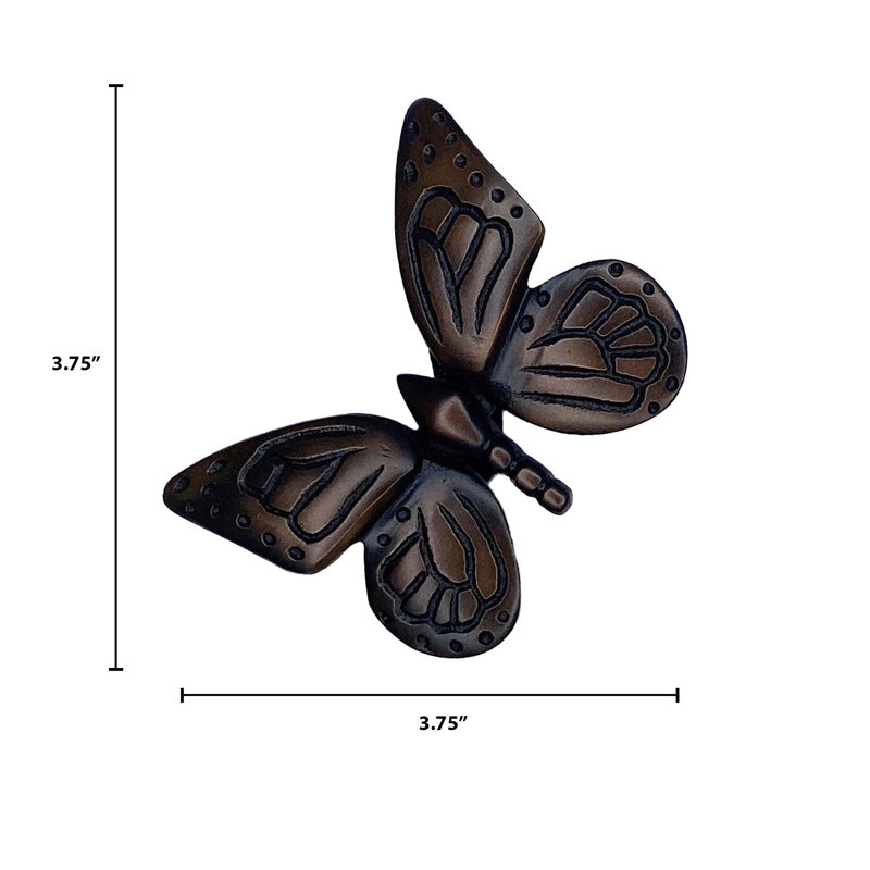 Bouton-poussoir papillon monarque, Bronze huilé