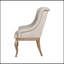 Ensemble de 2 fauteuils rembourrés en tissu crème, brun orge