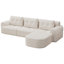 Canapé modulaire modulaire avec méridienne, structure entièrement en mousse, conception d'emballage par compression, revêtement texturé tissé-1073648640