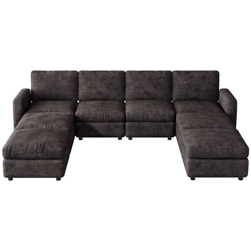 Corner Sectional, 8, Dark Grey, 85cm H × 297cm W × 213cm D