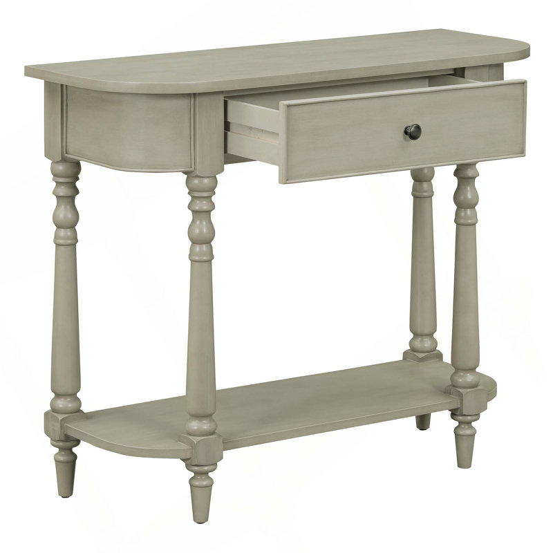 Retro Corner-curved Console Table, Gray