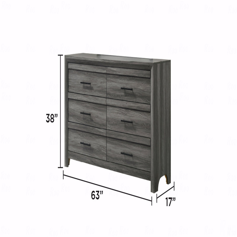 Commode 6 tiroirs, fabrication en bois de style moderne