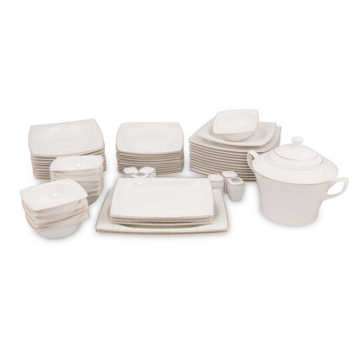 Porcelain China Dinnerware Set 62 Piece - Service for 12