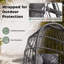 Chingford Indoor/Outdoor Hanging Egg Chair with Stand, Porch Swing Chair, 5" Cushion and Headrest-461819399