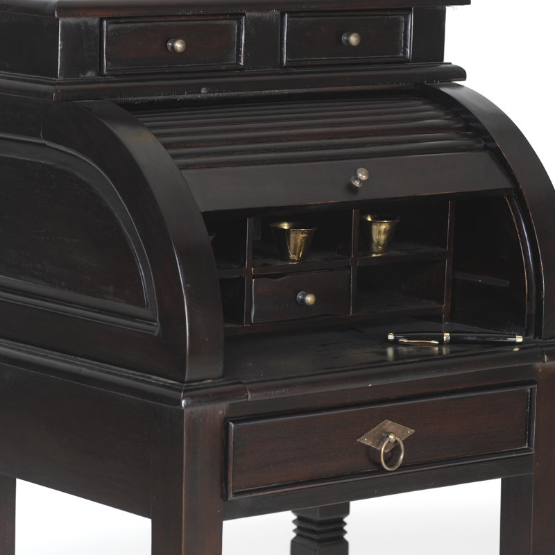 Lafrance Solid Wood Secretary Desk, Dark brown