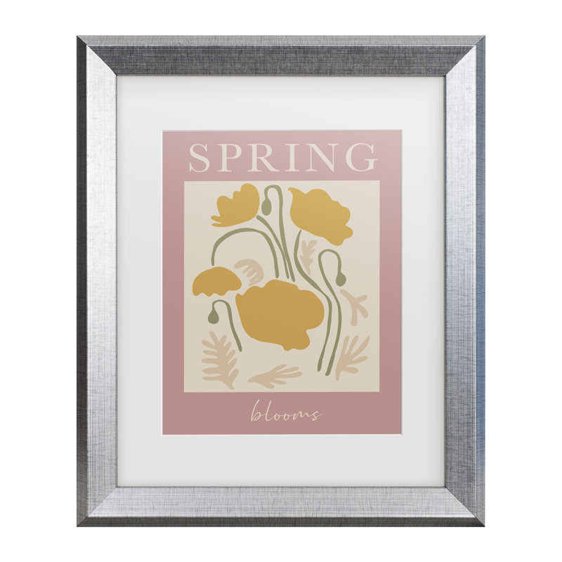 «Grace», art numérique encadré «Springblooms Ratioiso Matted», H 19,5 po x l 23,5 po, Cadre argenté