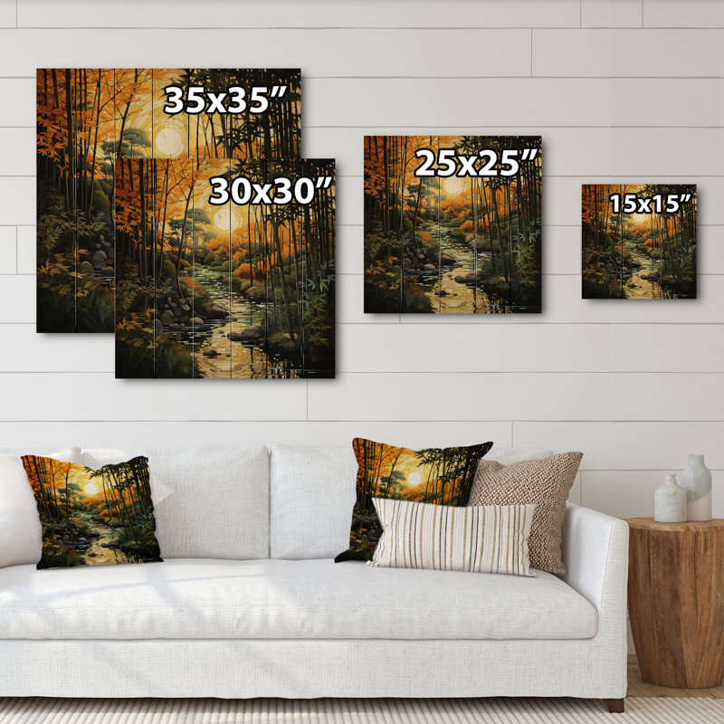«Kavona Asian Art Bamboo Whisper V» sur impression sur bois, H 15 po x l 15 po x P 0,78 po