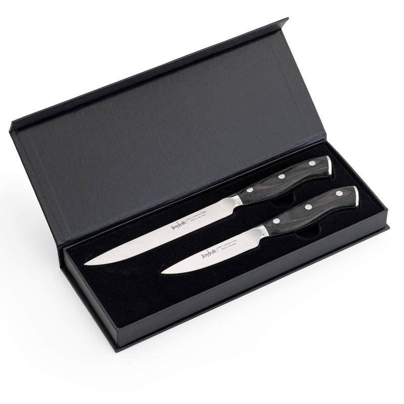 Joyjolt 2-Piece Pakka Wood Utility Knife Set