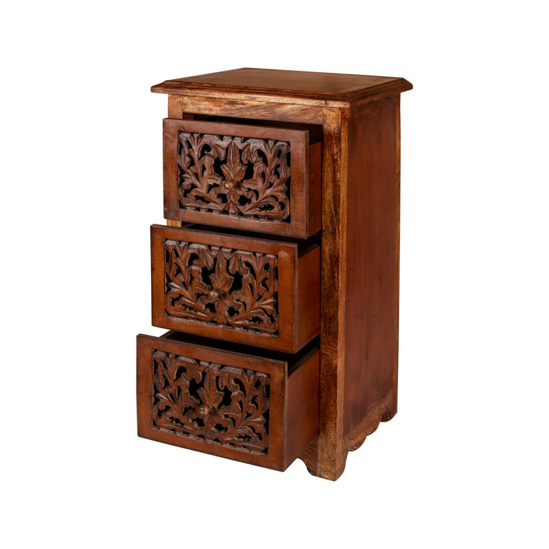 Calliphon 83.82 cm W Bedside Table, Light Brown