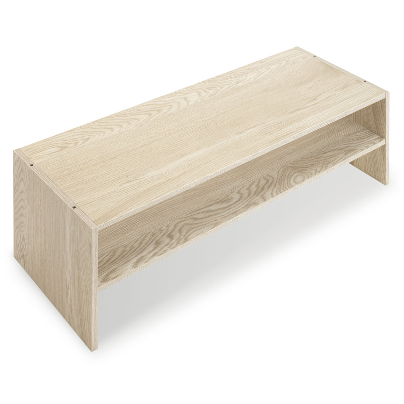 Wood Stackable 2-Shelf Shoe Organizer Rack - 31 Inch, Natural