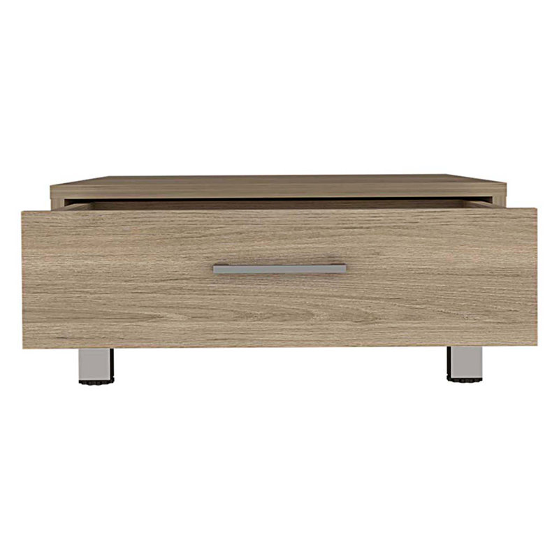 24" Kabul Coffee Table With Drawer, Light Pine