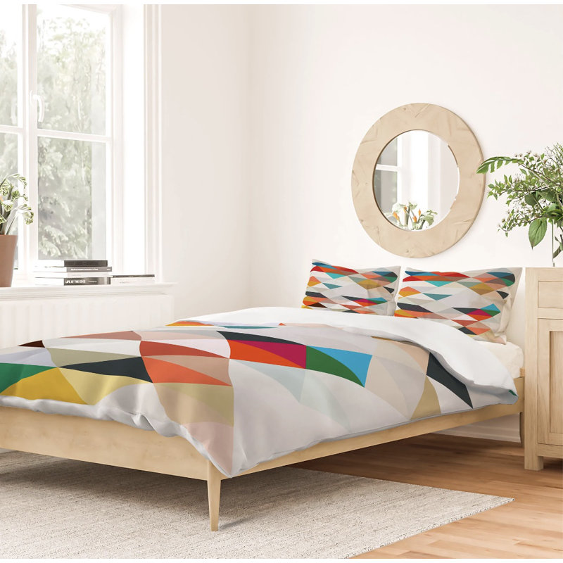Three Of The Possessed Geometric Shapes Duvet Cover, Queen Duvet Cover + 2 Shams