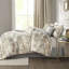 7 édredons - mélange de coton texturé très grand et gris, taupe, crème, 1 jupe de lit et 3 coussins décoratifs