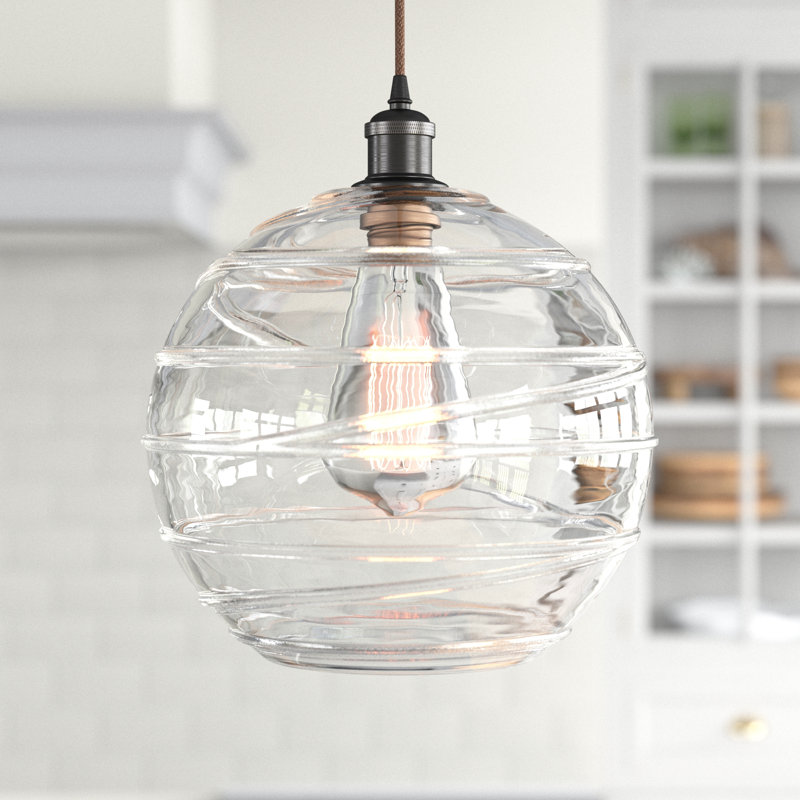 Mott 1-Light Single Pendant, 100 Watt Vintage Incandescent Bulb, Satin Gold, 13" H x 10" W x 10" D