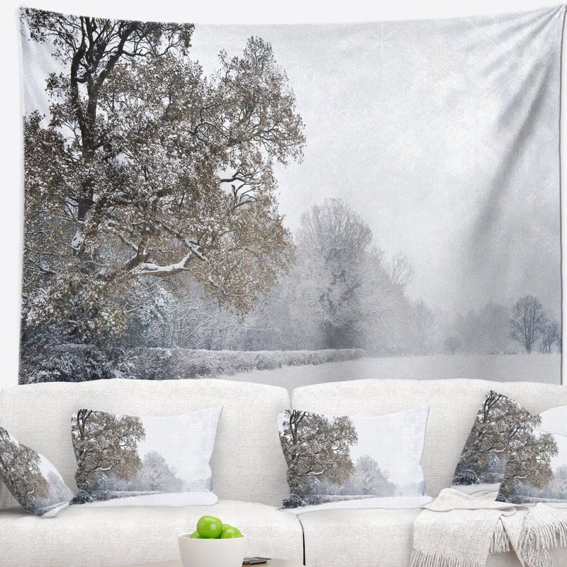 Tapisserie de neige hiver noël Landscape, H 32 po x l 39 po