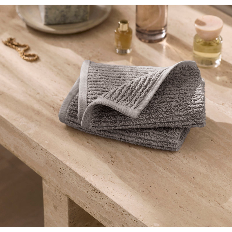 Turkish Ribbed Washcloth Set, Cream