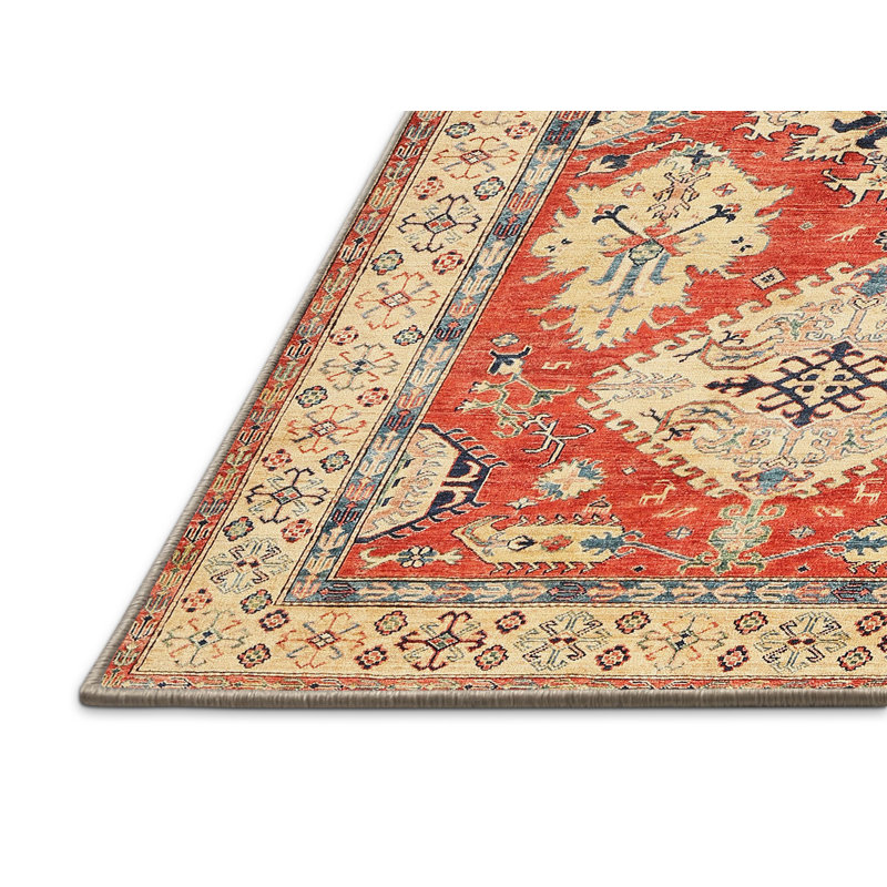 Tapis oriental orange / beige, Rectangle 7 pi x 9 pi