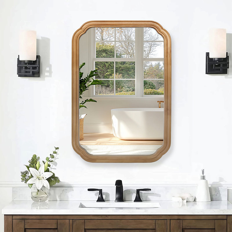 Miroir fonctionnel de 29,72 po x 19,69 po avec armoire, armoire de salle de bain murale en bois avec miroir et tablettes réglables, miroir mural avec rangement pour salle de bain